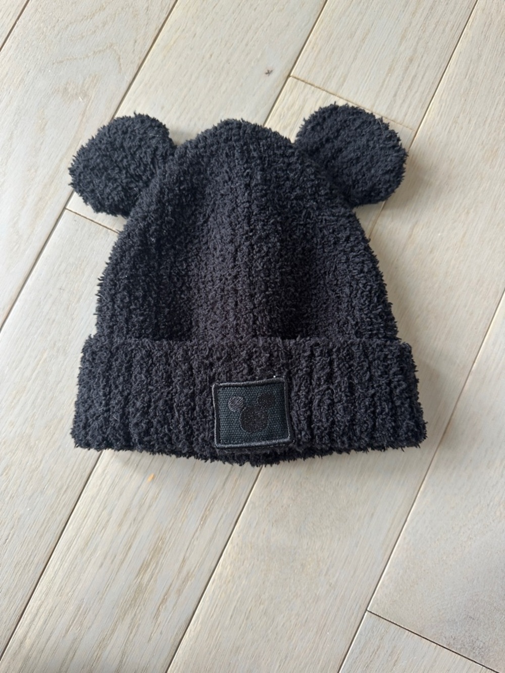 Barefoot Dreams Black Fuzzy Ear Beanie Hat - Kids Accessories